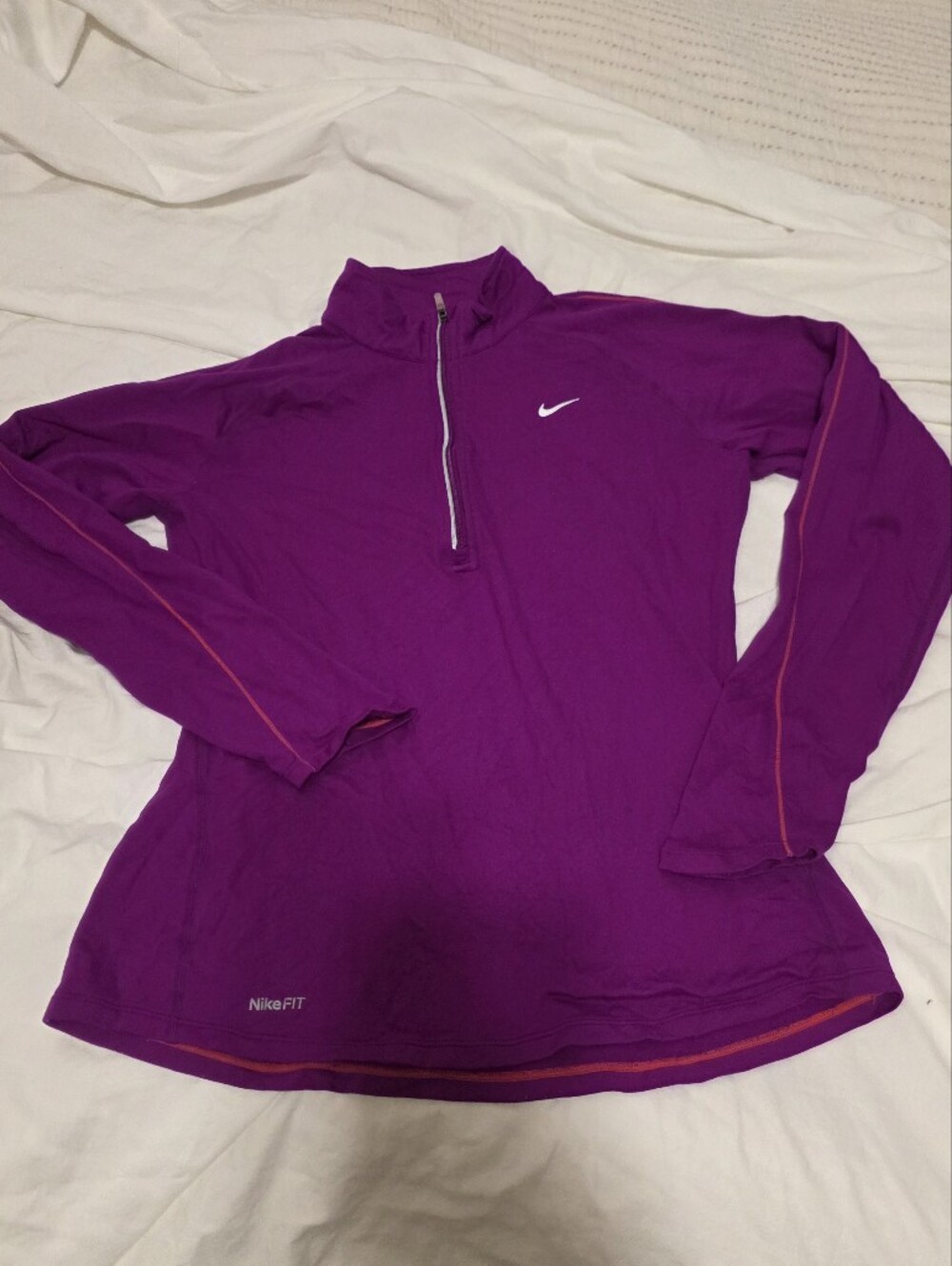 Nike Magenta Dry Fit Half-Zip Performance Top M